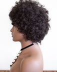Coils to Locs Eboni premium synthetic curly afro wig side view
