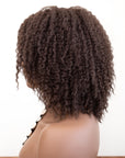 Coils to Locs Imani dark brown wig on mannequin side view