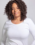 Coils to Locs Cleo wig with soft perm rod curls in dark brown, front view.