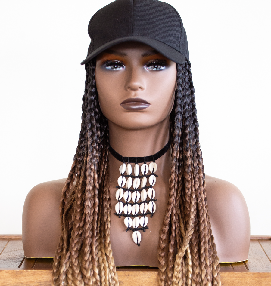 Kimmie Cap | Long Synthetic 18" Wig with Braids