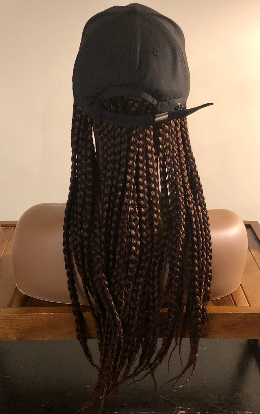 kimmie cap braids in brown back