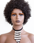 Coils to Locs Eboni wig  in dark brown front view