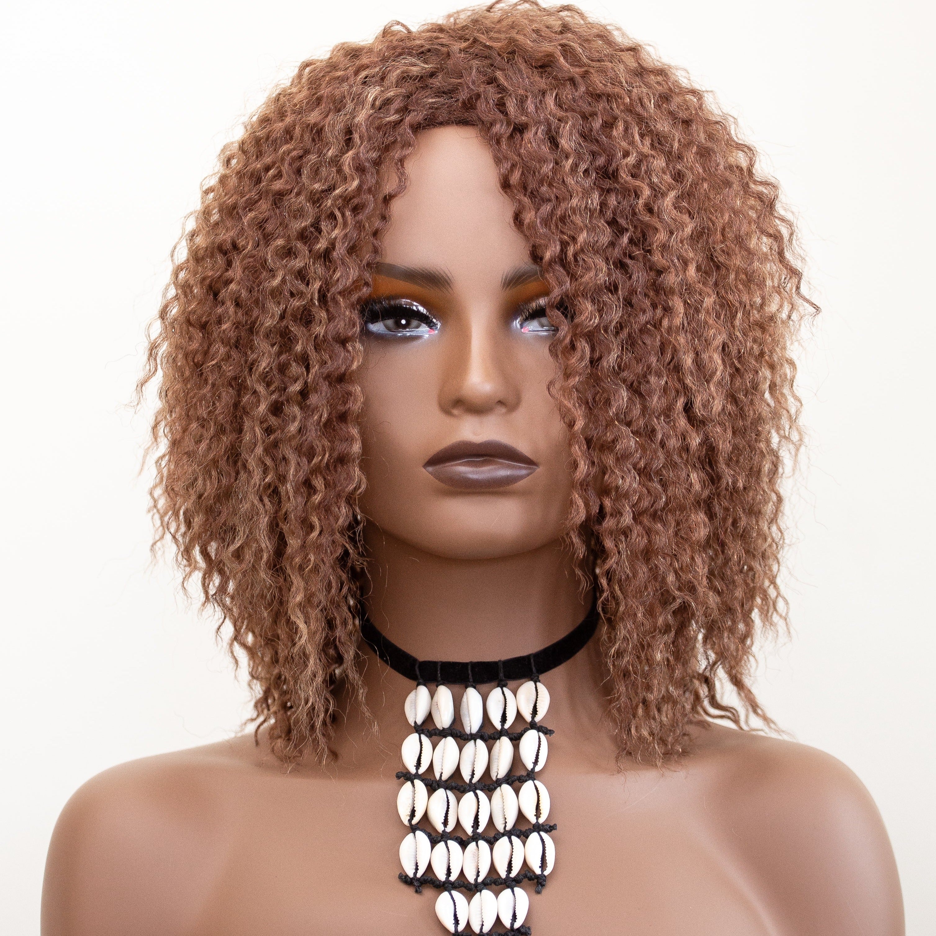 Coils to Locs Imani wig copper honey brown front