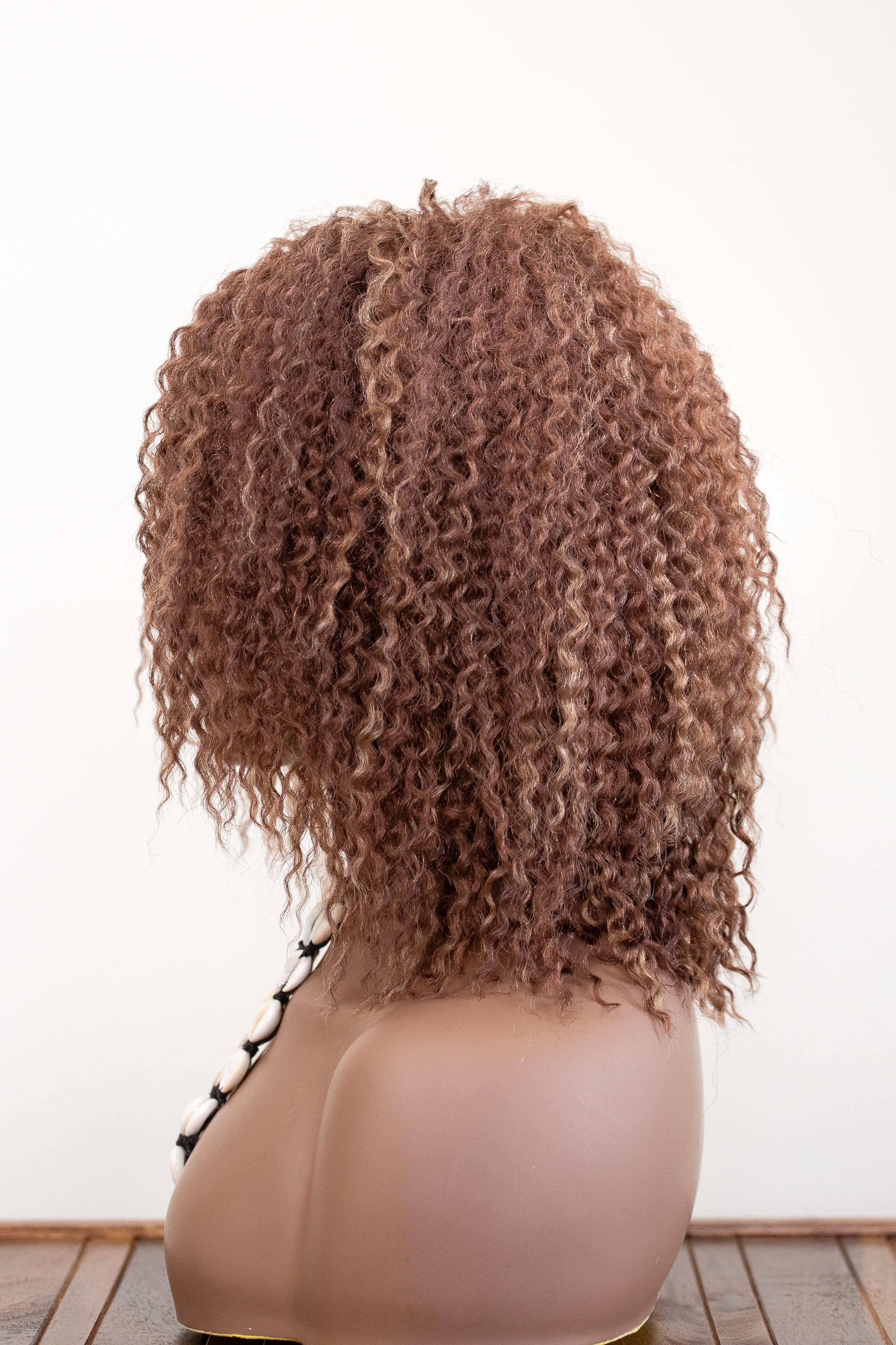 Coils to Locs Imani copper honey wig side
